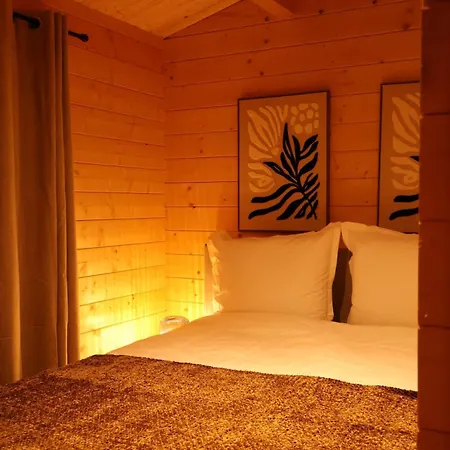 Vakantiehuis Luxe Houten Wellness Boshuisje Met Sauna